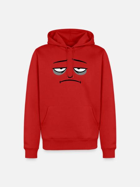 Grumpy sad disappointed face funny - Men’s Premium Organic Hoodie - red