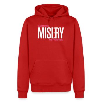 Elendsmanifest Tee - Männer Premium Bio Hoodie - Rot - Vorne - Nico (187cm)