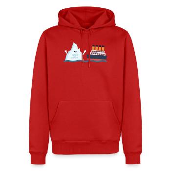 Titanic Lustige Titanic und Berg Free Hug Parodie - Männer Premium Bio Hoodie - Rot - Vorne - Nico (187cm)