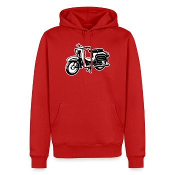 Schwalbe - zweifarbig - Männer Premium Bio Hoodie - Rot - Vorne - Nico (187cm)