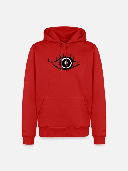 Auge_sw - Männer Premium Bio Hoodie - Rot