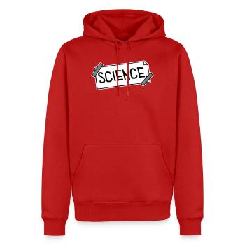 Science Science Statement Nerd Education Saying - Men’s Premium Organic Hoodie - red - Front - Nico (187cm)