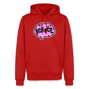 Science Science Statement Nerd Education Saying - Men’s Premium Organic Hoodie - red - Front - Nico (187cm)