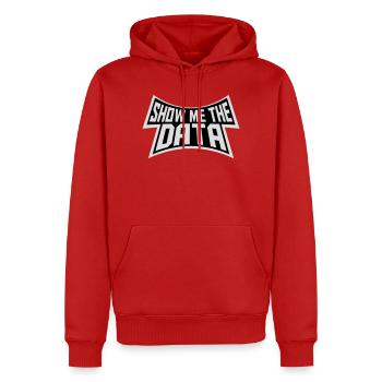 Montre-moi les données : Analyste nerd drôle sarcastique - Sweat à capuche Premium bio Homme - rouge - Devant - Nico (187cm)