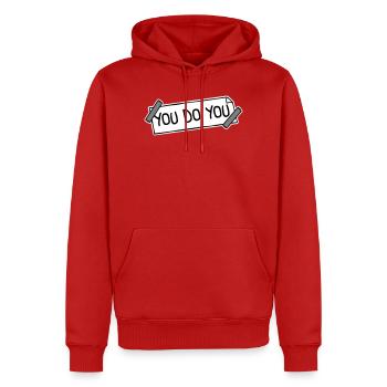 Tu fais ton drôle Confiance en toi Logo de la liberté - Sweat à capuche Premium bio Homme - rouge - Devant - Nico (187cm)