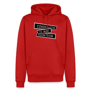 La corrélation n’est pas la causalité : la science des nerds - Sweat à capuche Premium bio Homme - rouge - Devant - Nico (187cm)
