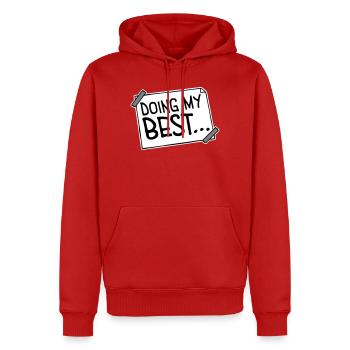 Doing My Best Lustig Ehrlich Motivational Spruch - Männer Premium Bio Hoodie - Rot - Vorne - Nico (187cm)