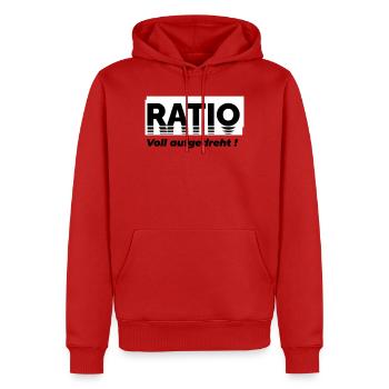 Ratio - Männer Premium Bio Hoodie - Rot - Vorne - Nico (187cm)