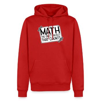 Les mathématiques La seule matière qui compte Nerd Mathe Logo - Sweat à capuche Premium bio Homme - rouge - Devant - Nico (187cm)