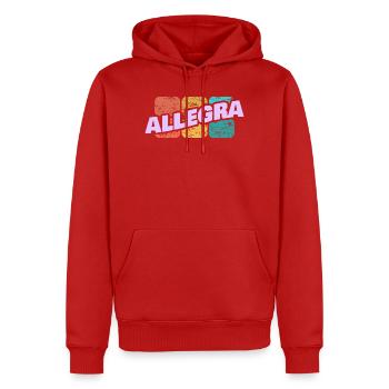 Prénom Allegra - Sweat à capuche Premium bio Homme - rouge - Devant - Nico (187cm)