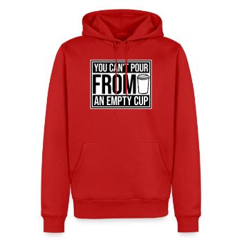 On ne peut pas verser dans un gobelet vide Soins personnels - Sweat à capuche Premium bio Homme - rouge - Devant - Nico (187cm)