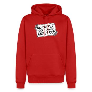 On ne peut pas verser dans un gobelet vide Soins personnels - Sweat à capuche Premium bio Homme - rouge - Devant - Nico (187cm)