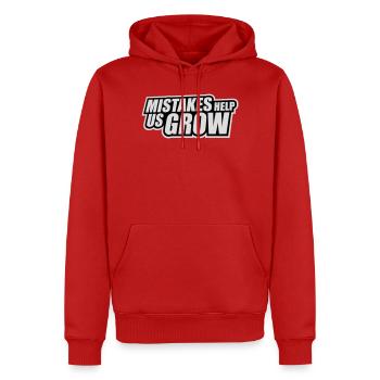 Les erreurs nous aident à développer une croissance motivante drôle - Sweat à capuche Premium bio Homme - rouge - Devant - Nico (187cm)