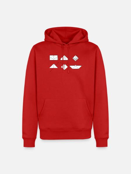 origami folding boat - Männer Premium Bio Hoodie - Rot