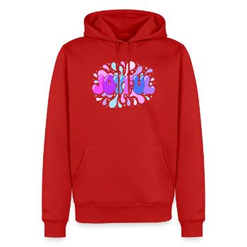 Joie éclatante en splash pop - Sweat à capuche Premium bio Homme - rouge - Devant - Nico (187cm)