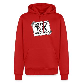Trop mignon pour être neurotypique Logo drôle drôle sur l’autisme - Sweat à capuche Premium bio Homme - rouge - Devant - Nico (187cm)