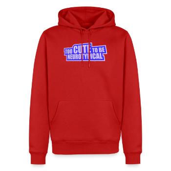 Trop mignon pour être neurotypique Logo drôle drôle sur l’autisme - Sweat à capuche Premium bio Homme - rouge - Devant - Nico (187cm)