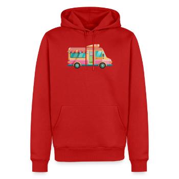 Camion crème - Sweat à capuche Premium bio Homme - rouge - Devant - Nico (187cm)