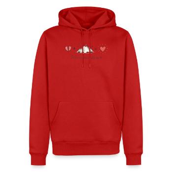 Les montagnes guérissent le cœur | Randonnée et aménagement extérieur - Sweat à capuche Premium bio Homme - rouge - Devant - Nico (187cm)