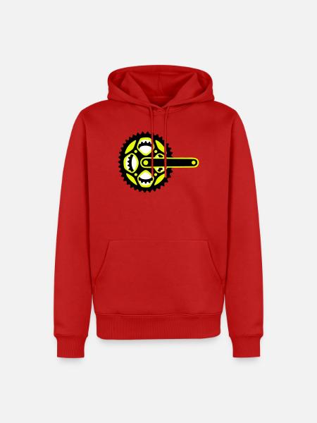Bicycle Chainring Icon - Men’s Premium Organic Hoodie - red