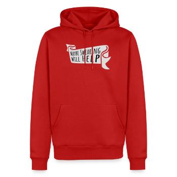 Maybe Swearing Will Help Sarcastic Saying Graphic - Men’s Premium Organic Hoodie - red - Front - Nico (187cm)