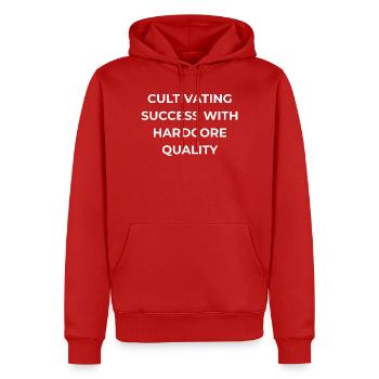 Éleveur de volailles Hardcore Quality - Sweat à capuche Premium bio Homme - rouge - Devant - Nico (187cm)