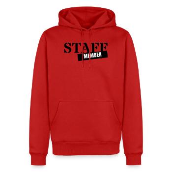 Staff Member - Team Personal Event Employee - Men’s Premium Organic Hoodie - red - Front - Nico (187cm)