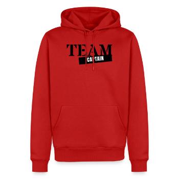 Capitaine d’équipe - Capitaine, entraîneur, entraîneur, chef de groupe, - Sweat à capuche Premium bio Homme - rouge - Devant - Nico (187cm)