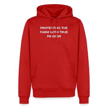Culture de noix : Véritable passion - Sweat à capuche Premium bio Homme - rouge - Devant - Nico (187cm)