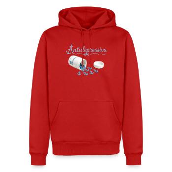 Anker-Antidepressiva Design - Männer Premium Bio Hoodie - Rot - Vorne - Nico (187cm)