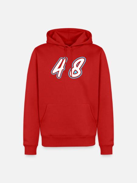 48 Zahl symbol - Männer Premium Bio Hoodie - Rot