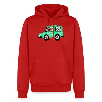 Pixel Car - Sweat à capuche Premium bio Homme - rouge - Devant - Nico (187cm)