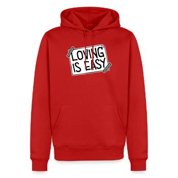 Loving Is Easy Inspirierend Romantisch Spruch Logo - Männer Premium Bio Hoodie - Rot - Vorne - Nico (187cm)