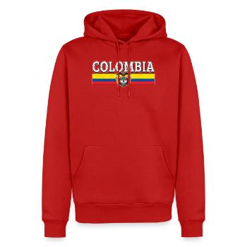 Colombian Flag Colombia Seal - Men’s Premium Organic Hoodie - red - Front - Nico (187cm)