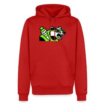 Dachs Schultuete Maskottchen - Männer Premium Bio Hoodie - Rot - Vorne - Nico (187cm)