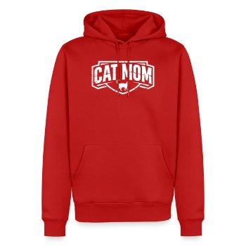 Blason vintage de la Cat Mom - Sweat à capuche Premium bio Homme - rouge - Devant - Nico (187cm)