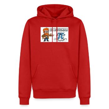 Be Rational Math Cartoon - Men’s Premium Organic Hoodie - red - Front - Nico (187cm)