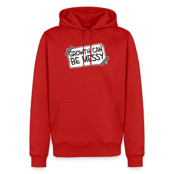 La croissance peut être compliquée Logo de citation de développement personnel - Sweat à capuche Premium bio Homme - rouge - Devant - Nico (187cm)