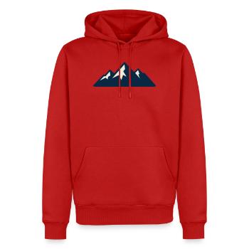 Gebirge Berge Silhouette - Männer Premium Bio Hoodie - Rot - Vorne - Nico (187cm)