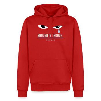 The Blue Tear - FCKNZS - Enough is Enough - Männer Premium Bio Hoodie - Rot - Vorne - Nico (187cm)