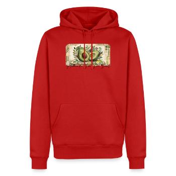 Avocado - Men’s Premium Organic Hoodie - red - Front - Nico (187cm)