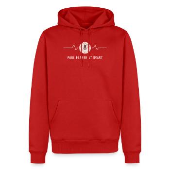 Pool Player At Heart - Men’s Premium Organic Hoodie - red - Front - Nico (187cm)