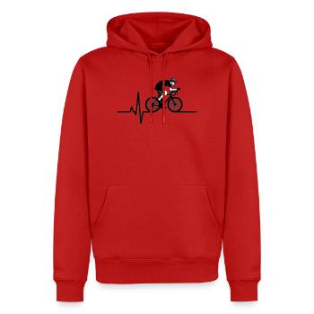 Road Bike Heartbeat ECG - Men’s Premium Organic Hoodie - red - Front - Nico (187cm)