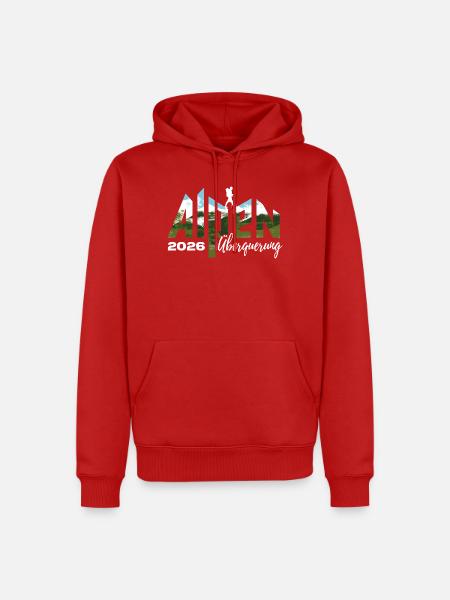 Alpen Überquerung 2026 - Wandern - Männer Premium Bio Hoodie - Rot