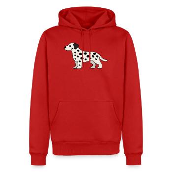 Conception des taches dalmates - Sweat à capuche Premium bio Homme - rouge - Devant - Nico (187cm)