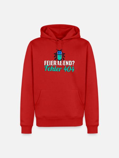 Feierabend? Fehler 404 – Shirt für Entwickler - Männer Premium Bio Hoodie - Rot