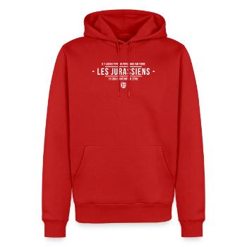 Il Y A Deux Types De Personnes Sur Terre Les Ju... - Sweat à capuche Premium bio Homme - rouge - Devant - Nico (187cm)
