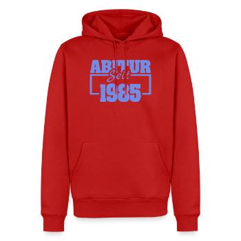 1985 - Männer Premium Bio Hoodie - Rot - Vorne - Nico (187cm)