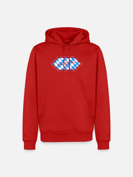 Bayern Blauweiß Karo Muster - Männer Premium Bio Hoodie - Rot