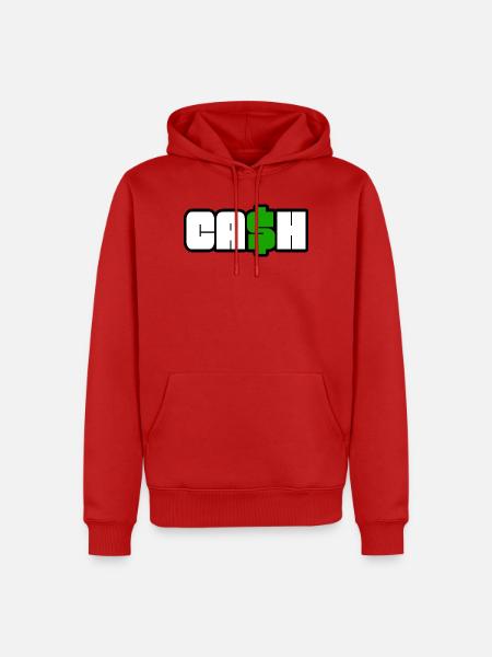 Bargeldsymbol Fettes Dollar-Logo - Männer Premium Bio Hoodie - Rot